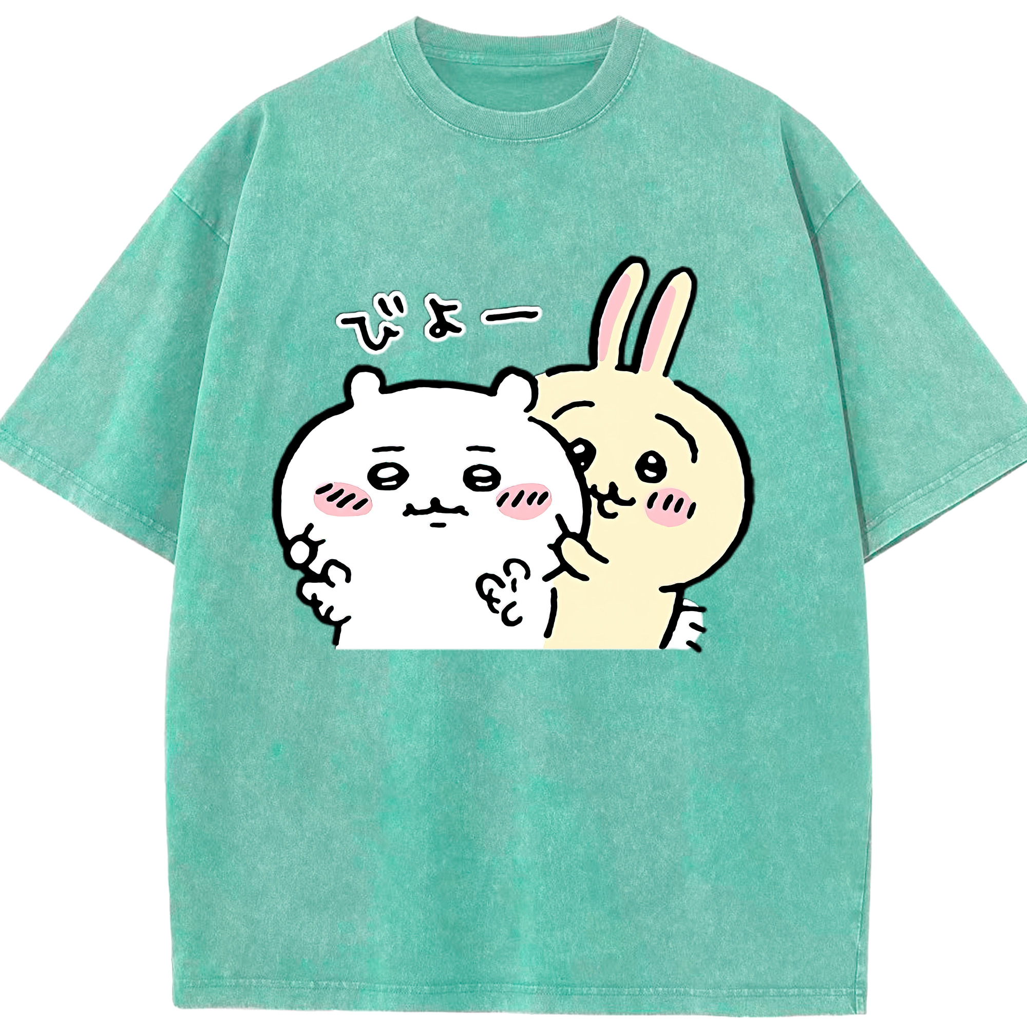 （画像用） ちいかわ うさぎ Chii-kawa usagi 綿100% ヴィンテージ風 半袖Tシャツ（フロントプリント）
